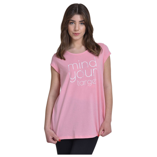 Target Γυναικεία κοντομάνικη μπλούζα Long T-Shirt "A" Line Single Jersey "Mind"